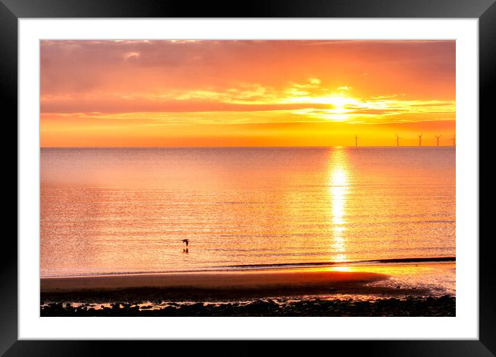 Warm Calm Pastel Sunrise Llandudno beach  Framed Mounted Print by Helkoryo Photography