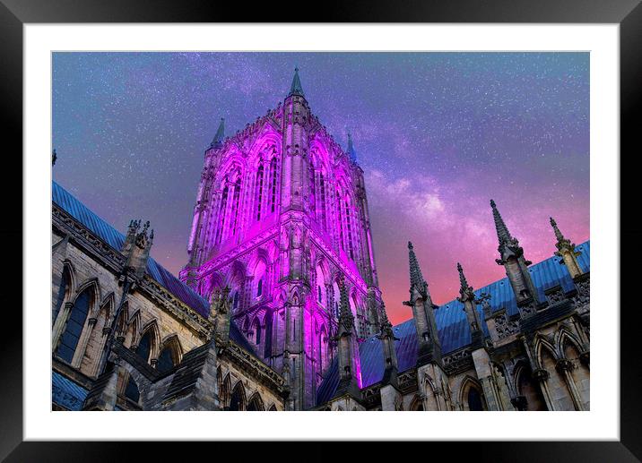 Lincoln Cathedral Central Tower and South Transept Framed Mounted Print by Alison Chambers