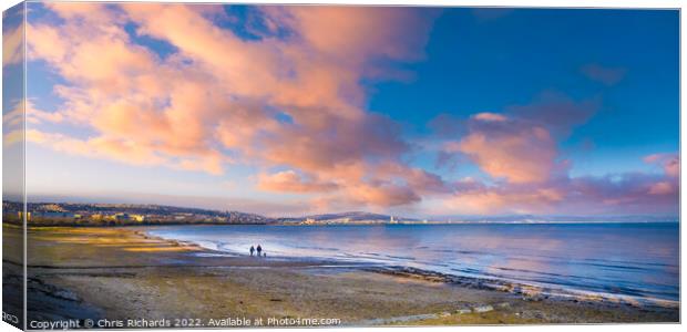 Golden Hour at Swansea Bay Canvas Print by Chris Richards