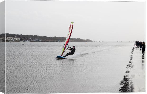 Wind surfer on West Kirby lake Canvas Print by Jason Wells