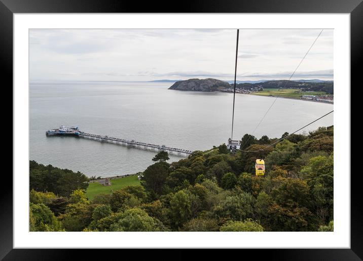 Cable cars travelling over the Great Orme Framed Mounted Print by Jason Wells