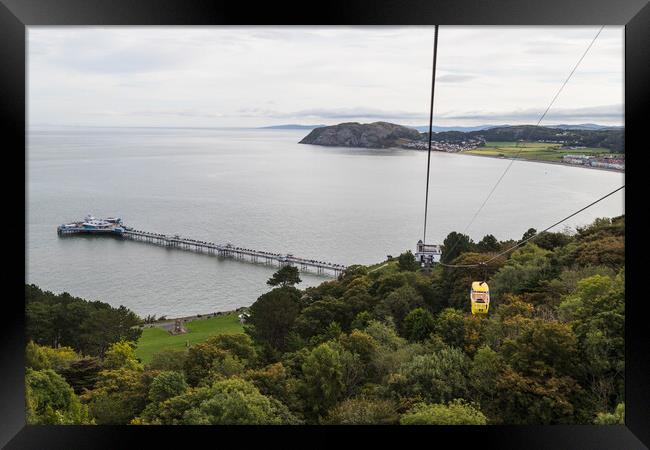 Cable cars travelling over the Great Orme Framed Print by Jason Wells