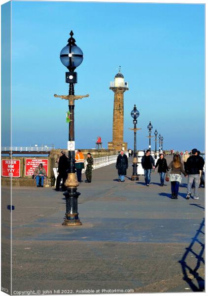 Whitby pier. Canvas Print by john hill