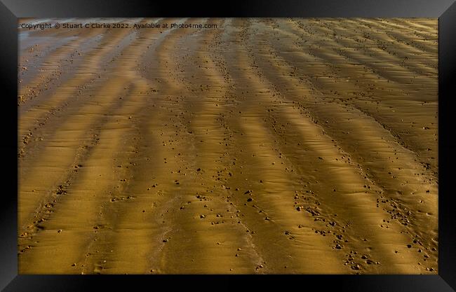 Ripples in the sand Framed Print by Stuart C Clarke