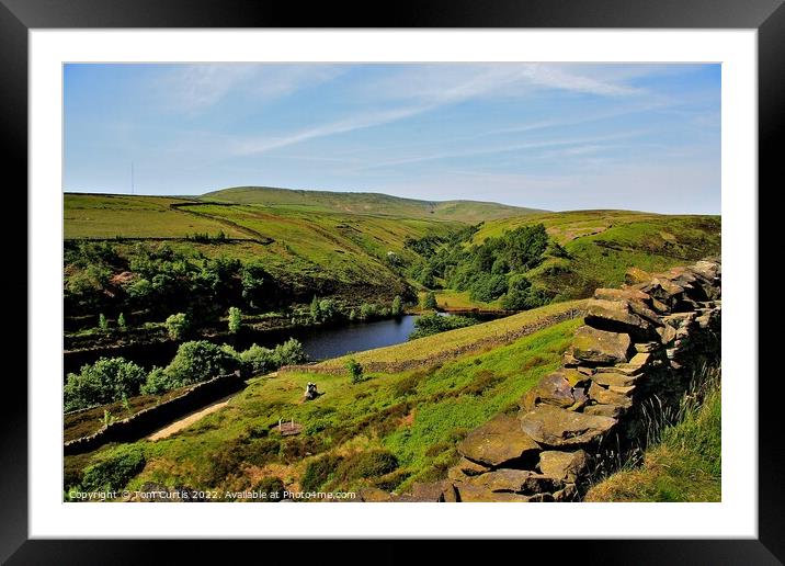 Bilberry Reservoir Framed Mounted Print by Tom Curtis