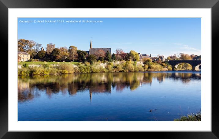 Kelso Across the Tweed Scottish Borders Scotland Framed Mounted Print by Pearl Bucknall