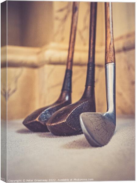Vintage Golf Clubs Canvas Print by Peter Greenway