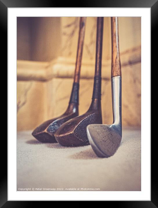 Vintage Golf Clubs Framed Mounted Print by Peter Greenway