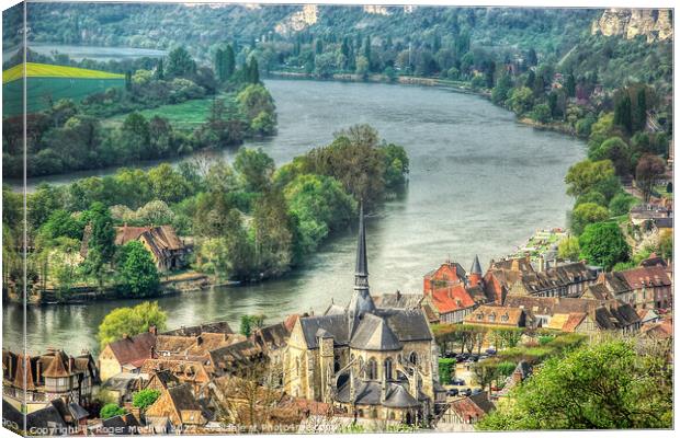 Meandering River Seine at Les Grand Andelys Canvas Print by Roger Mechan