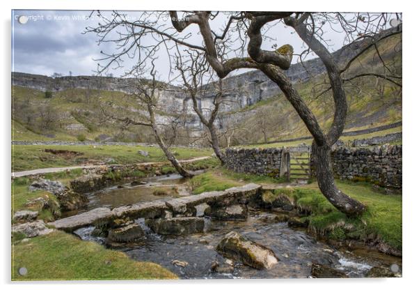 Malham Cove stream Acrylic by Kevin White