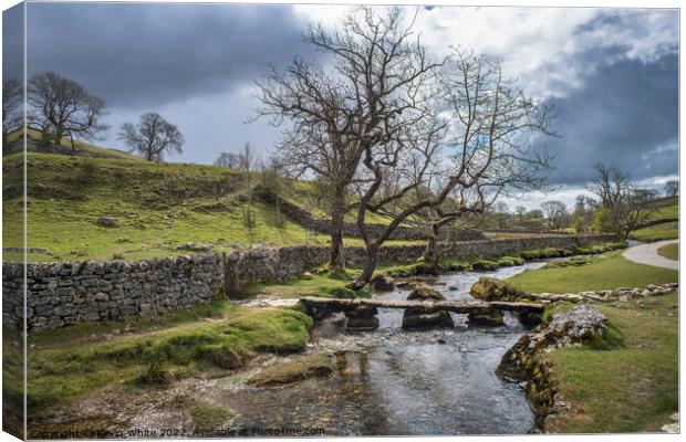 Stormy sky at Malham Cove Canvas Print by Kevin White