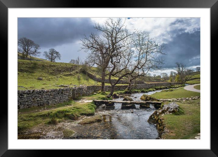 Stormy sky at Malham Cove Framed Mounted Print by Kevin White