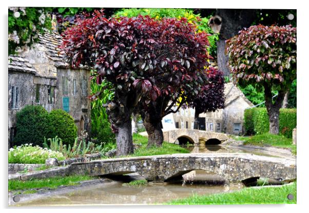 Bourton on the Water Model Village Cotswolds Acrylic by Andy Evans Photos