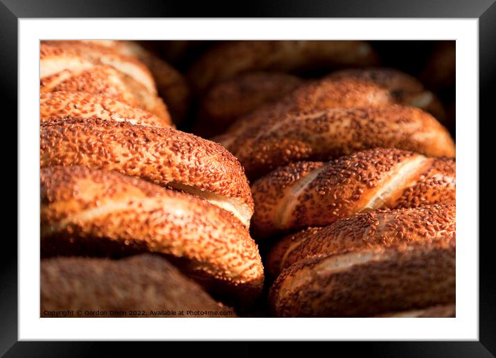 Simit -  traditional Middle Eastern and Turkish bread Framed Mounted Print by Gordon Dixon