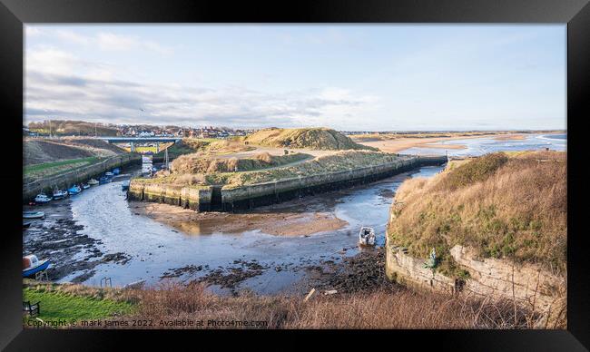 Seaton Sluice Harbour Low Tide Framed Print by mark james