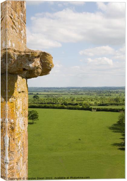 Somerset levels from the top of the tower of Holy Trinity church, Long Sutton Canvas Print by Gordon Dixon
