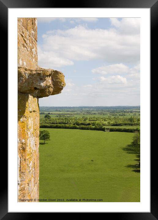 Somerset levels from the top of the tower of Holy Trinity church, Long Sutton Framed Mounted Print by Gordon Dixon