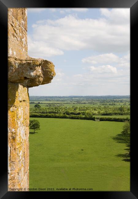 Somerset levels from the top of the tower of Holy Trinity church, Long Sutton Framed Print by Gordon Dixon