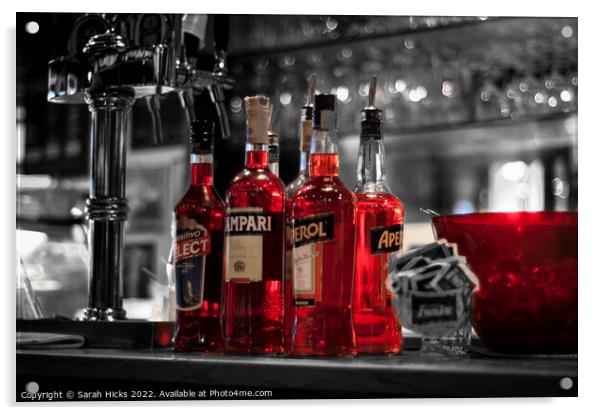 Red Bar Acrylic by Sarah Hicks
