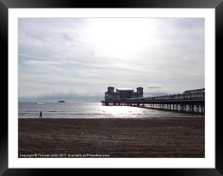 Pier at the beach Framed Mounted Print by Thomas 