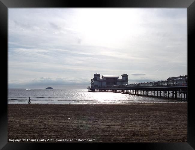 Pier at the beach Framed Print by Thomas 