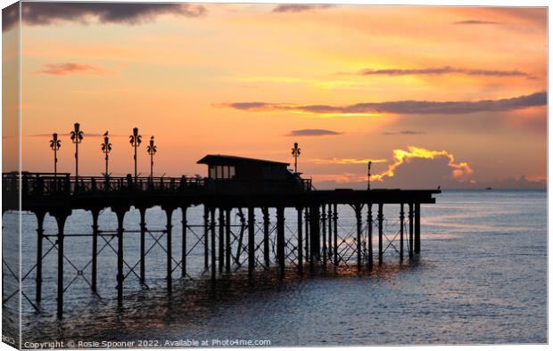 Sunrise by Teignmouth Pier Canvas Print by Rosie Spooner