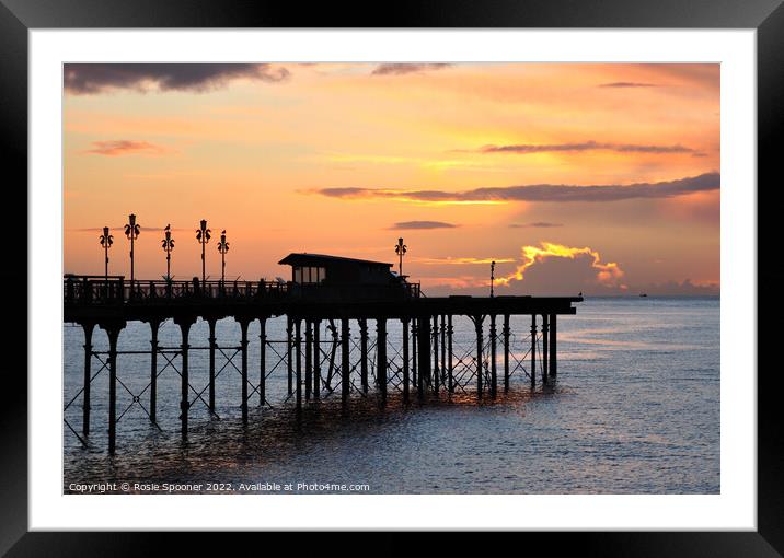 Sunrise by Teignmouth Pier Framed Mounted Print by Rosie Spooner