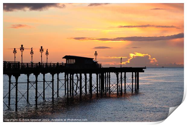 Sunrise by Teignmouth Pier Print by Rosie Spooner