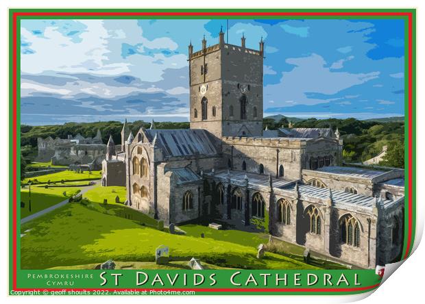 St Davids Cathedral, Pembrokeshire Print by geoff shoults