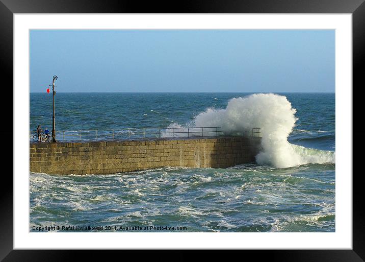 Porthleven Storm Framed Mounted Print by R K Photography