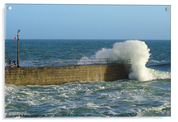 Porthleven Storm Acrylic by R K Photography
