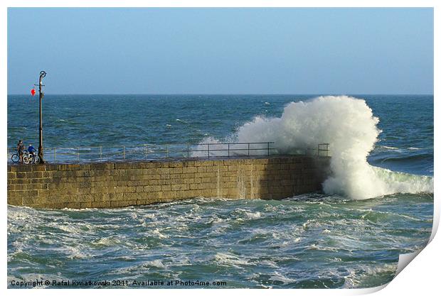 Porthleven Storm Print by R K Photography