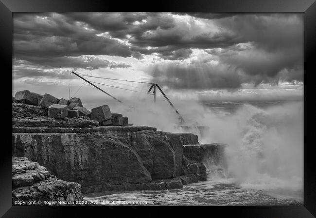 Power of the Sea Framed Print by Roger Mechan