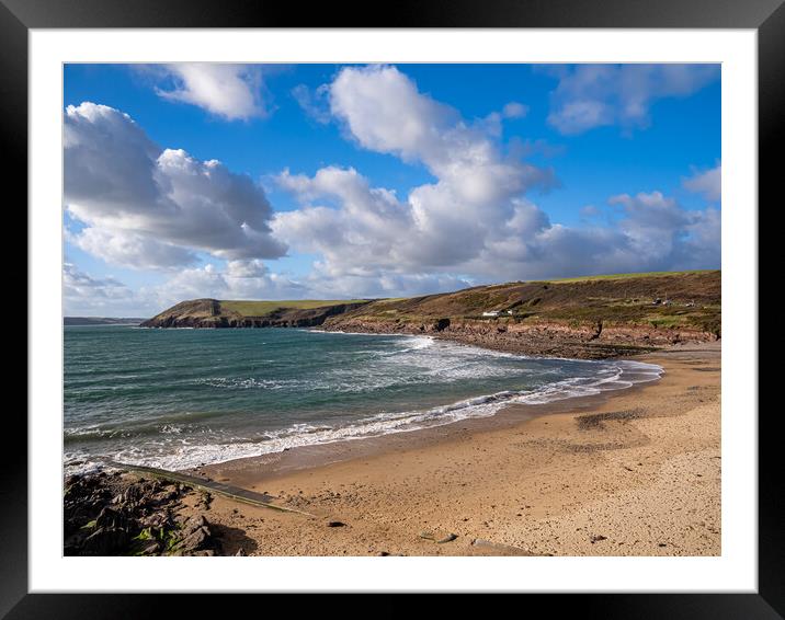 Manorbier Beach, Pembrokeshire. Framed Mounted Print by Colin Allen