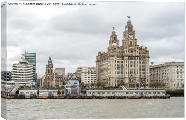 Liver Building in Liverpool Canvas Print by Eszter Imrene Virt