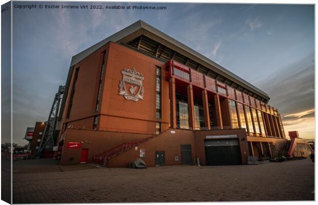 Anfield Stadium Canvas Print by Eszter Imrene Virt