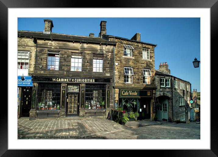 Shops Of Haworth Framed Mounted Print by Alison Chambers