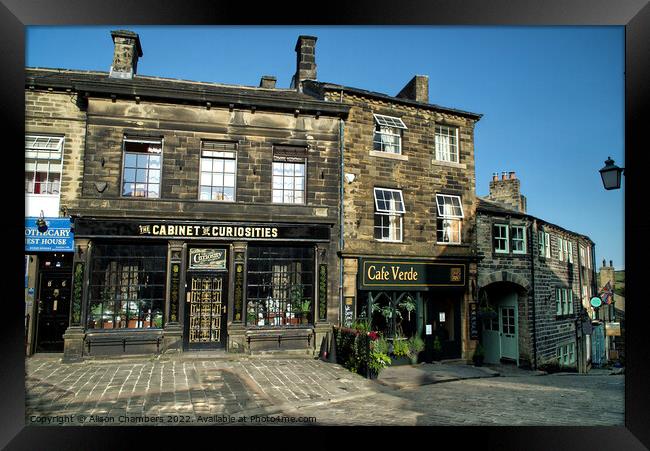 Shops Of Haworth Framed Print by Alison Chambers