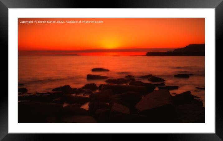 Mesmerizing Kimmeridge Sunset Framed Mounted Print by Derek Daniel