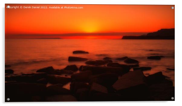Mesmerizing Kimmeridge Sunset Acrylic by Derek Daniel