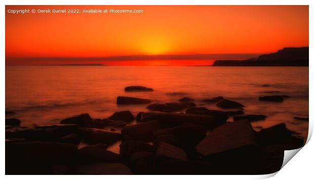 Mesmerizing Kimmeridge Sunset Print by Derek Daniel