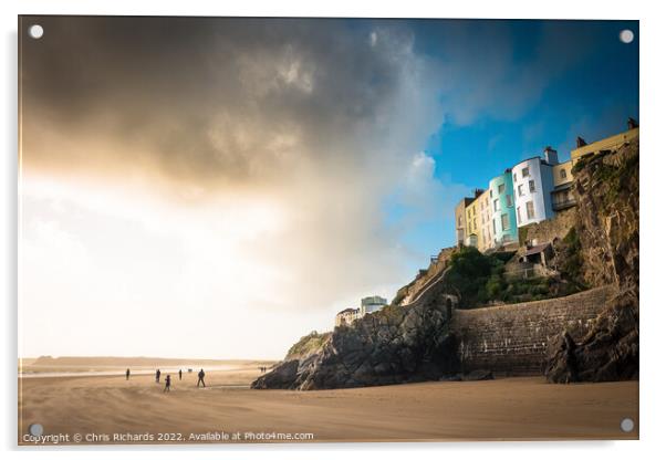 Tenby Beach in Winter Acrylic by Chris Richards