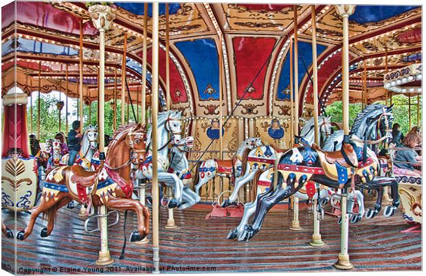 Carousel Canvas Print by Elaine Young