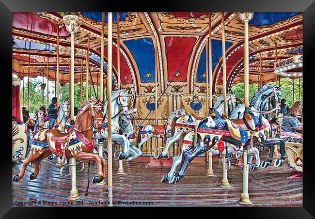 Carousel Framed Print by Elaine Young