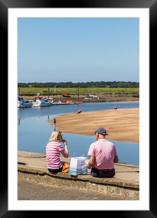 Couple eating fish and chips Framed Mounted Print by Jason Wells