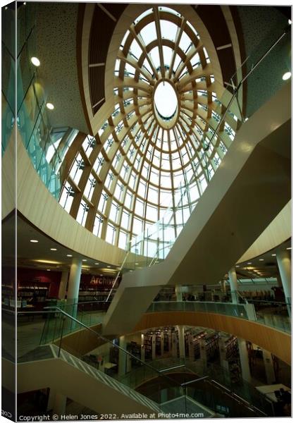 Ceiling of Liverpool Central Library  Canvas Print by Helen Jones