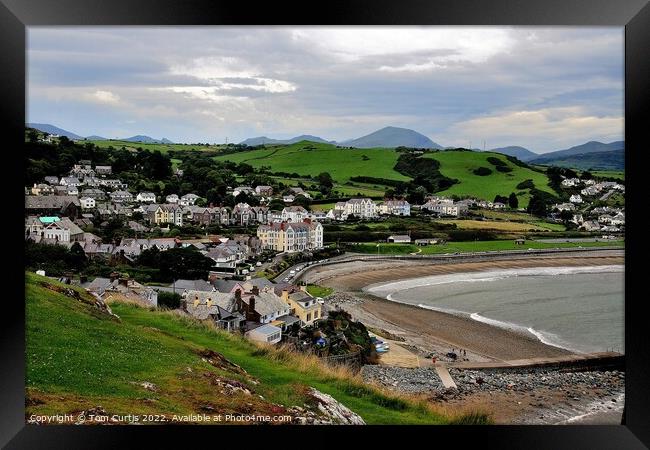 Criccieth town and beach Framed Print by Tom Curtis