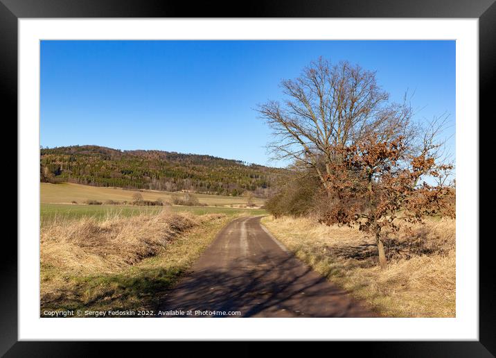 Czech countryside road in early spring. South Czec Framed Mounted Print by Sergey Fedoskin