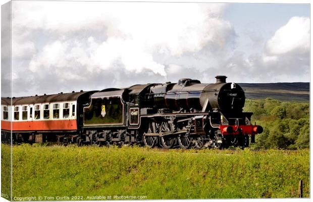 Steam Locomotive 45407 Canvas Print by Tom Curtis