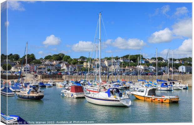 Saundersfoot Harbour Pembrokeshire Canvas Print by Chris Warren